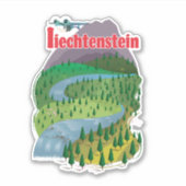 Sticker affiche de voyage liechtenstein (Devant)