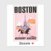 Sticker Affiche De Voyage Pour Allegheny Airlines À Boston (Feuille)
