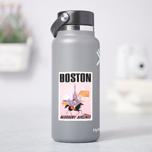 Sticker Affiche De Voyage Pour Allegheny Airlines À Boston (HydroFlask)