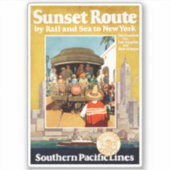 Sticker Affiche De Voyage Pour La Route Du Coucher De Sole (Devant)