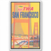 Sticker Affiche De Voyage Pour Vol Twa À San Francisco (Devant)