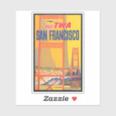 Sticker Affiche De Voyage Pour Vol Twa À San Francisco (Feuille)