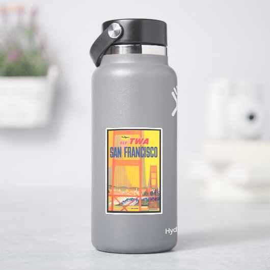Sticker Affiche De Voyage Pour Vol Twa À San Francisco (HydroFlask)