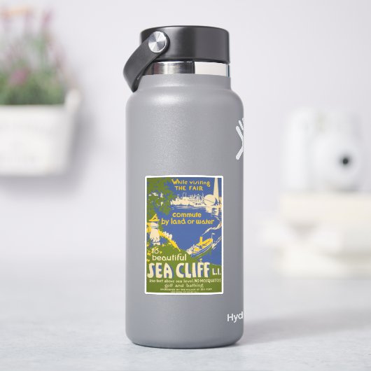 Sticker Affiche de voyage Promotion Sea Cliff, Long Island (HydroFlask)