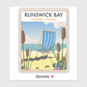 Sticker Affiche de voyage Runswick Bay Yorkshire (Feuille)