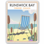 Sticker Affiche de voyage Runswick Bay Yorkshire (Devant)