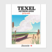 Sticker Affiche de voyage Texel Pays-Bas (Feuille)