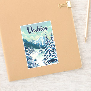 Sticker Affiche de voyage Verbier Suisse