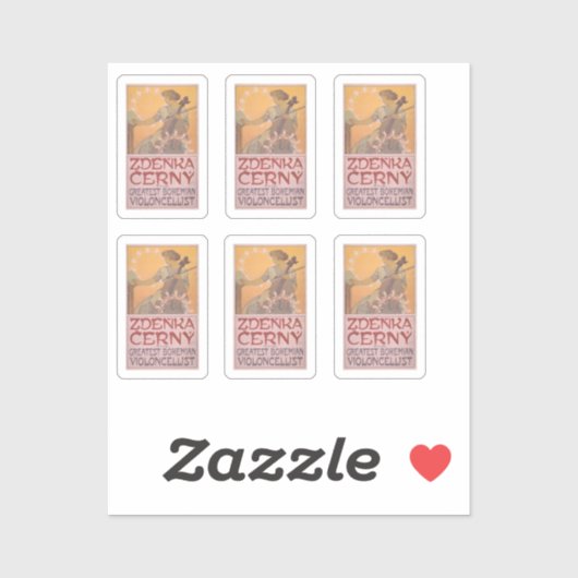Sticker Affiche de Zdenka Cerny par Alphonse Mucha (Feuille)