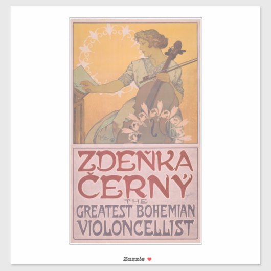 Sticker Affiche de Zdenka Cerny par Alphonse Mucha (Feuille)