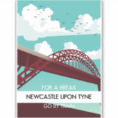 Sticker Affiche du pont de Newcastle upon Tyne. (Devant)