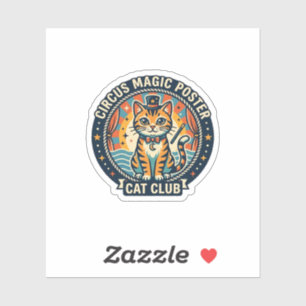 Sticker Affiche Magie de Cirque Chat Mignon Design - Cirqu