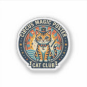 Sticker Affiche Magie de Cirque Chat Mignon Design - Cirqu (Devant)