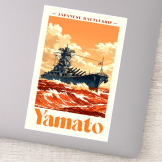 Sticker Affiche maritime vintage du cuirassé japonais Yama