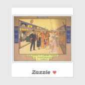 Sticker Affiche Publicitaire vintage Pour Londres Undergro (Feuille)