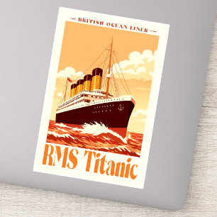 Sticker Affiche vintage du RMS Titanic. Art de paquebot ré