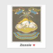 Sticker Affiche Vintage voyage Pour Le Cloître Ephrata (Feuille)