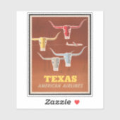 Sticker Affiche Voyage Pour American Airlines Vers Texas (Feuille)