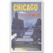 Sticker Affiche Voyage Pour Les Vols Trans World Airlines (Devant)