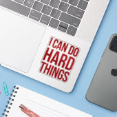 Sticker Affimration - I can do hard things (Ordinateur portable avec iPhone)