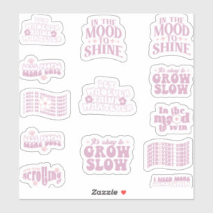 Sticker affirmation positive citation tendance rétro