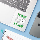 Sticker Affirmation positive de chance 'Custom Feelin' Luc (Ordinateur portable avec iPhone)