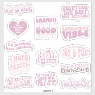 Sticker affirmation positive tendance esthétique rétro