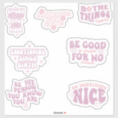 Sticker affirmation positive tendance esthétique rétro (Feuille)