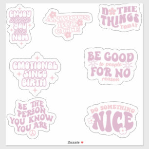 Sticker affirmation positive tendance esthétique rétro