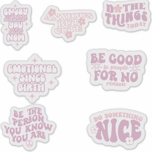 Sticker affirmation positive tendance esthétique rétro (Devant)