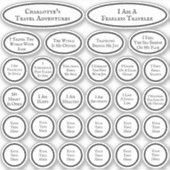 Sticker Affirmations De Voyage Modèle Noir Et Blanc De 30 (Devant)