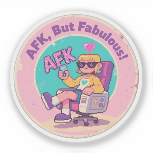 Sticker AFK, mais fabuleux – Art nostalgique de jeu vidéo (Devant)
