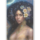 Sticker African American Black Goddess Queen Imaginaire Ar (Devant)