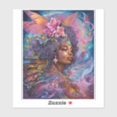 Sticker African American Black Goddess Queen Imaginaire Ar (Feuille)