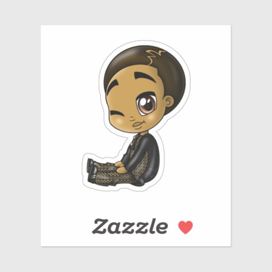 Sticker African American Boy (Feuille)