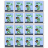 Sticker African American Boy and Cake (Devant)