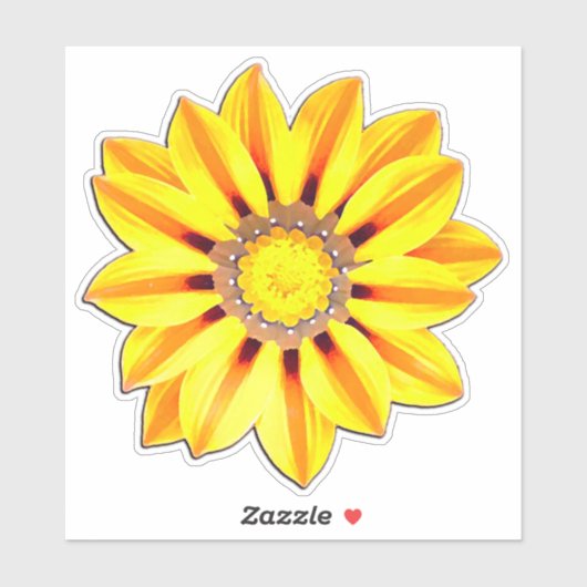 Sticker African Daisy / Gazania Orange and Yellow (Feuille)