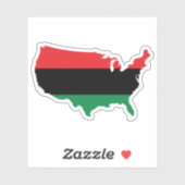 Sticker Afro-Américain _ Couleurs rouge, noir et vert (Feuille)