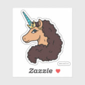 Sticker Afro Unicorn | Divin (Feuille)