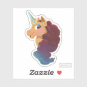 Sticker Afro Unicorn | Divine la licorne (Feuille)