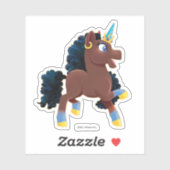 Sticker Afro Unicorn | La magie (Feuille)