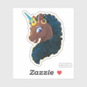 Sticker Afro Unicorn | Magique (Feuille)