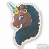 Sticker Afro Unicorn | Magique (Devant)