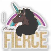 Sticker Afro Unicorn | Magique - Toujours fière (Devant)