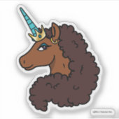 Sticker Afro Unicorn | Unique (Devant)
