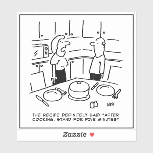 Sticker After Cooking Stand for 5 Minutes - Funny Recipe (Feuille)