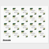 Sticker Agate Green & Gold Merci pour Mariage (Feuille)