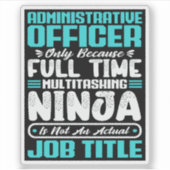 Sticker Agent administratif Titre du travail Compétences p (Devant)