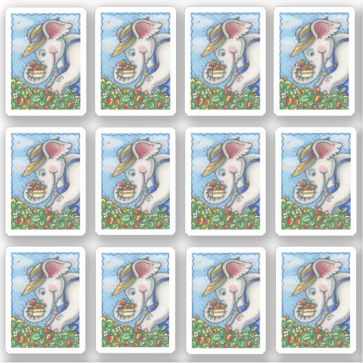 STICKER AGRICULTURE ÉLÉPHANTE PÊCHE À LA COUCHE EN BIB EN  (Devant)