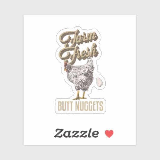 Sticker Agritourisme Fraîches Beurre Nuggets Drôle Poulet (Feuille)
